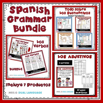 Preview of Sustantivos Verbos y Adjetivos / Spanish Nouns Verbs and Adjetives BUNDLE