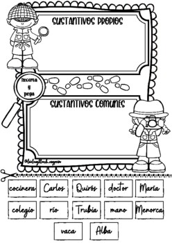 Sustantivos comunes y propios by livelaughteachengprim | TPT