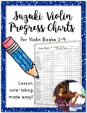 Suzuki Violin Progress Charts for Books 1-4