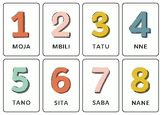 Swahili Numbers - 1 -20 Flash Cards.