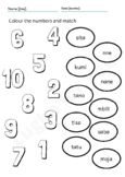 Swahili Numbers (1-10) Worksheet