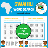 Swahili Word Search Puzzle Activities for Kids - Numbers &