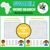 Swahili Word Search Puzzle Activities for Kids - Relatives