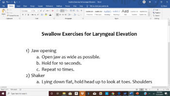 Preview of Swallow Exercises for Laryngeal Elevation