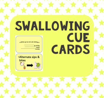 Preview of Swallow Strategy Cue Cards | foldable table cards |aspiration precaution