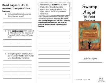 Preview of Swamp Angel Tri-Fold Activity