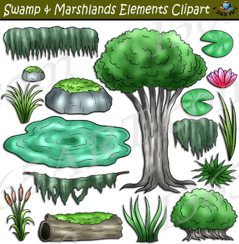 Preview of Swamp & Marshland Elements Clipart