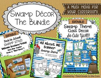 Preview of Swamp Theme Classroom Decor Bundle