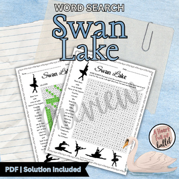 Preview of Swan Lake Ballet | Word Search | Worksheet | Activities