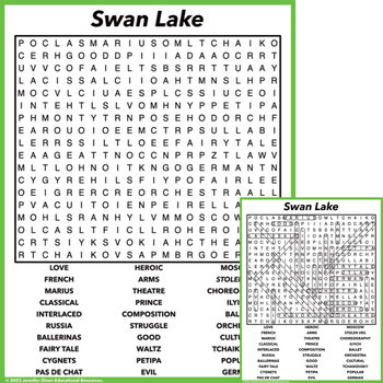 Preview of Swan Lake Word Search