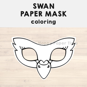 Swan Paper Mask Printable Animal Bird Coloring Activity