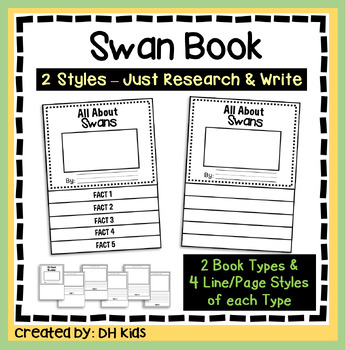 Preview of Swan Report, Bird Flip Book, Science Research Project, Bird Writing