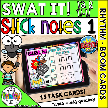 Preview of Swat the Bug Boom Cards - Ta and Ti-Ti FREEBIE |Distance Learning on Boom