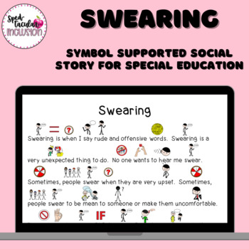 Preview of Swearing Social Story for Middle and High School Special Education