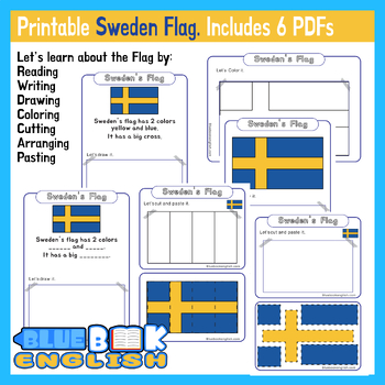 Preview of Sweden Flag Activity | Swedish Flag Craft Differentiated (6 Pages)