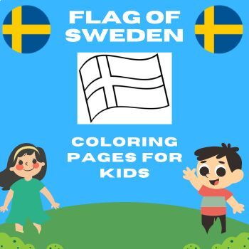 Preview of Sweden Flag Printable Worksheets Coloring Pages for Kids