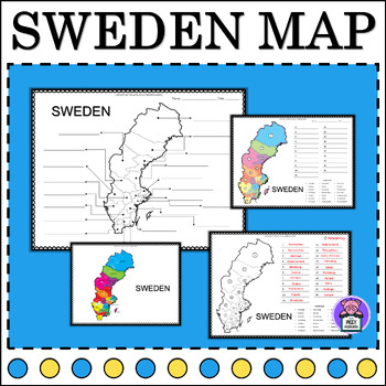 Preview of Sweden Map Quiz Labeling the Counties | Numbered | Geography Map of Sweden