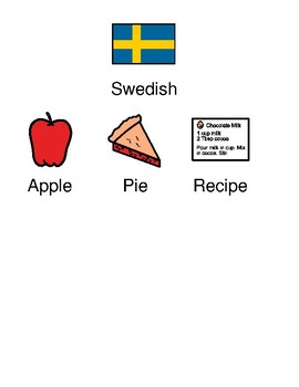 Preview of Swedish Apple Pie - Recipe picture supported text visual supports - Yummy