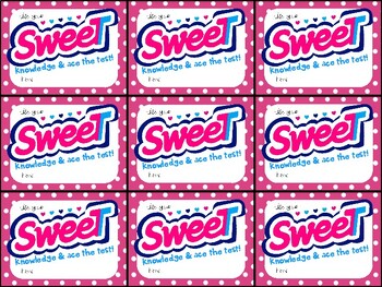 Preview of SweeTARTS (Sweet Tarts) Candy Testing Motivation Gift Tags- Use your sweet...