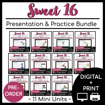 Preview of Sweet 16 BUNDLE | 11 Spanish High Frequency Verbs Unit
