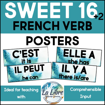 Preview of French Word Wall High Frequency Posters Blue