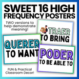 Sweet 16 Spanish High Frequency Verb Posters | Spanish Cla