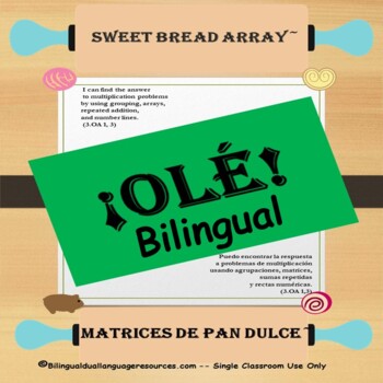 Preview of Sweet Bread Array Interactive, Print and Go Anchor Chart (Bilingual Activity)