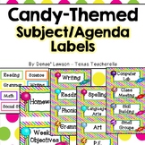 Sweet Candy Themed Classroom Subject/Agenda/Schedule & Bla
