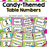 Sweet Candy Themed Classroom Table/Group Numbers and Blank Labels