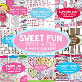Valentine's Day Math Centers - 8 Sweet Games + Worksheets Bundle