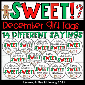 Preview of Sweet Christmas Tags Cookies Candy Holiday Gift Tags Teacher Volunteer Coworker
