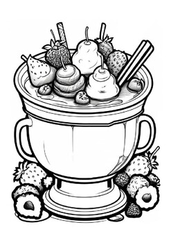 Preview of Sweet Creations: Chocolate Fondue Day Coloring Book