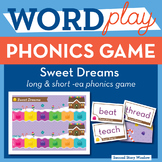 Sweet Dreams long and short vowel ea Phonics Game - Words 