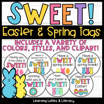 Preview of Sweet Easter Treat Tags Candy Easter Tags Spring Break Student Gift Tags