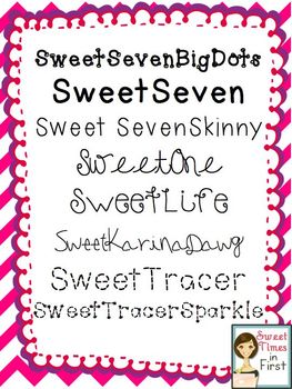 Preview of Sweet Fonts: Perfect for Educational Materials {for Personal and Commercial Use}