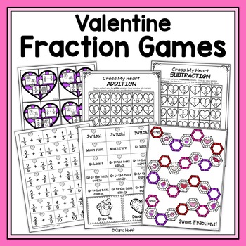 Preview of VALENTINE FRACTIONS GAMES for Partners, Small Groups, and the Whole Class!