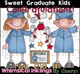 Sweet Graduate Kids Clipart Collection