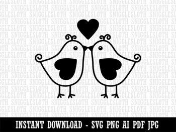 Sweet Kissing Birds Love Clipart Instant Digital Download AI PDF SVG ...