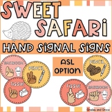 Sweet Safari Hand Signal Posters Classroom Decor