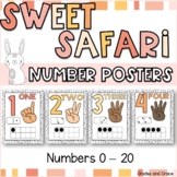 Sweet Safari Number Posters Classroom Decor