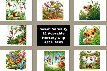 Preview of Sweet Serenity: 21 Adorable Nursery Clip Art Pieces
