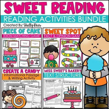 Preview of Informational Reading Passage and Activities - Candy Themed Reading Bundle