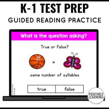 Preview of NWEA MAP Reading - Test Prep Practice Slides for Kindergarten First Grade