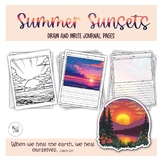 Sweet Summer Sunsets Journal Writing pages | Blank Draw an