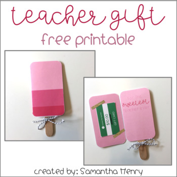 Preview of Sweet Teacher Gift Printable