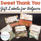 Sweet Thank You - Candy Gift Labels for Helpers and Volunteers