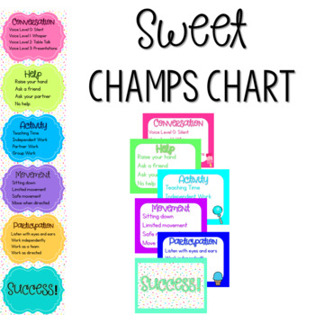 Preview of Sweet Theme CHAMPs Posters {cupcakes, ice cream, candy}