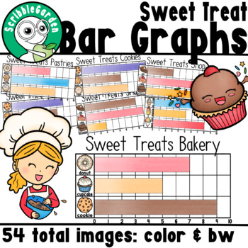 Preview of Sweet Treat 3 Category Bar Graphs Clipart