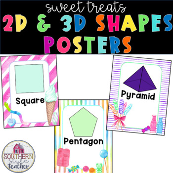 Sweet Treats Decor 2D and 3D Shapes by Southern Style Teacher | TpT