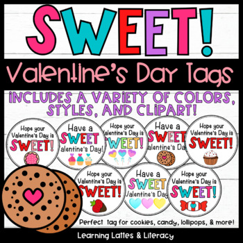 Preview of Sweet Valentine's Day Tags Cookie Candy Sucker Valentine's Day Student Gift Tags
